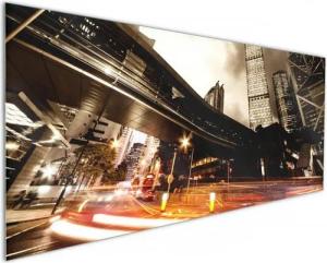 Wallario Küchenrückwand Stadt am Abend - Straße, (1-tlg)