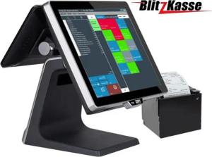 BlitzKasse Kassensystem 15" GASTRO Kassemit Multimedia Werbung-Kundenanzeige, Bondrucker