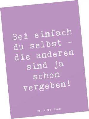 Mr. & Mrs. Panda Postkarte Selbstakzeptanz Einzigartig - Lavendeltraum - Geschenk, Individualitä, Hochglänzend