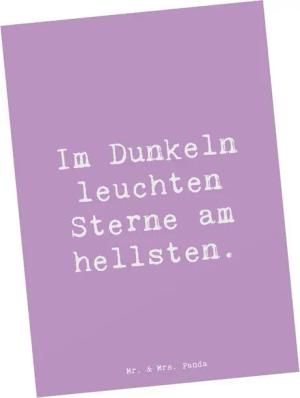 Mr. & Mrs. Panda Postkarte Angst vor Dunkelheit überwinden - Lavendeltraum - Geschenk, Licht in, Langlebiger Druck