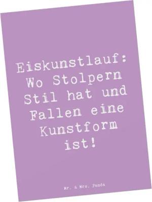Mr. & Mrs. Panda Postkarte Eiskunstlauf Kunst - Lavendeltraum - Geschenk, Anmut, Ansichtskarte, Hochglänzend