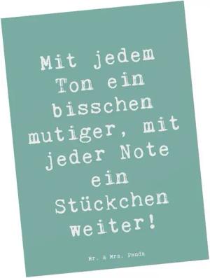 Mr. & Mrs. Panda Postkarte Ein neues Musikinstrument lernen - Meeresbrise - Geschenk, Entwicklun, Hochglänzend