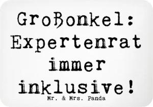 Mr. & Mrs. Panda Magnet Spruch Großonkel Rat - Weiß - Geschenk, Erfahrung, Familiengeschichte (1-St), Supermagnetisch