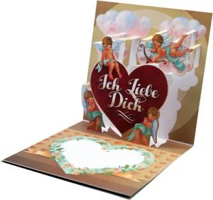 Glückwunschkarte Popup Karte 3D Karte - Außergewöhnliche Grußkarten zum Valentinstag - Geschenkideen, ideal für Gutscheine & Geldgeschenke - Für Kinder & Erwachsene Love/Valentinstag