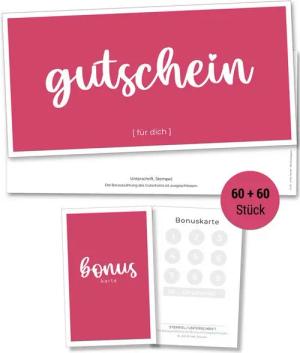 Frank Paperman Geschenkkarte, Gutschein für Kunden, Magenta, zum selbst Ausfüllen, Gutscheinkarten, Geschenkgutschein Nagelstudio, Friseur, Kosmetik