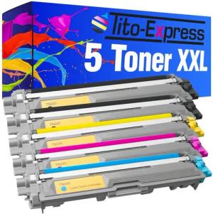 Tito-Express Tonerpatrone 5er Set ersetzt Brother TN 241 Brother TN-241 TN241 TN-245, (Multipack, 2x Black, 1x Cyan, 1x Magenta, 1x Yellow), für DCP-9022CDW MFC-9332CDW MFC-9142CDN HL-3142CW HL-3152CW