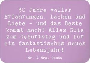 Mr. & Mrs. Panda Magnet Spruch 30. Geburtstag - Lavendeltraum - Geschenk, Erfahrungen, positi (1-St)