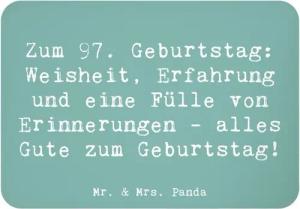 Mr. & Mrs. Panda Magnet Spruch 97. Geburtstag - Meeresbrise - Geschenk, Erfahrung, Feiern, un (1-St)