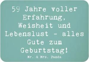 Mr. & Mrs. Panda Magnet Spruch 59. Geburtstag - Meeresbrise - Geschenk, Leben, Erfahrung, All (1-St)