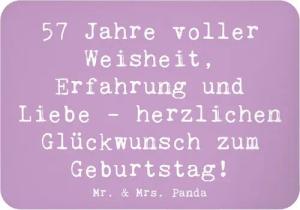 Mr. & Mrs. Panda Magnet Spruch 57. Geburtstag - Lavendeltraum - Geschenk, Erfahrung, Notiz Ma (1-St)