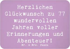 Mr. & Mrs. Panda Magnet Spruch 77. Geburtstag - Lavendeltraum - Geschenk, Erfahrungen, Erinne (1-St)