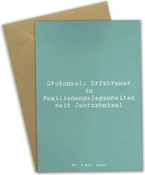Mr. & Mrs. Panda Grußkarte Spruch Großonkel Erfahrung - Meeresbrise - Geschenk, Familie, Verwand