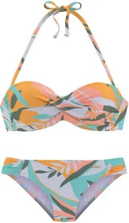 Sunseeker Bügel-Bandeau-Bikini Allis mit Blätterdruck