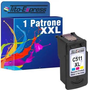 Tito-Express ersetzt Canon CL-511 CL 511 CL511 XL Canon PG-510 Color Tintenpatrone