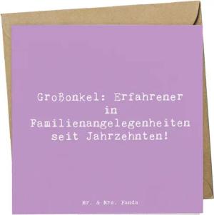 Mr. & Mrs. Panda Grußkarte Spruch Großonkel Erfahrung - Lavendeltraum - Geschenk, besondere Pers