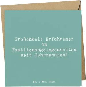 Mr. & Mrs. Panda Grußkarte Spruch Großonkel Erfahrung - Meeresbrise - Geschenk, Rat, Karte, Ratg