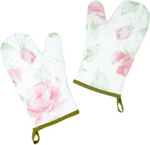 Lashuma Topfhandschuhe Rose, (Set, 2-tlg), Frauen Kochhandschuhe, Ofenhandschuhe groß 30x20 cm
