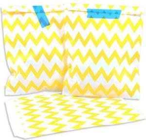 Frau WUNDERVoll Papierdekoration 25 Papiertüten - gelb mit Zacken (Chevron)