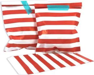 Frau WUNDERVoll Papierdekoration Papiertüten - rote Streifen