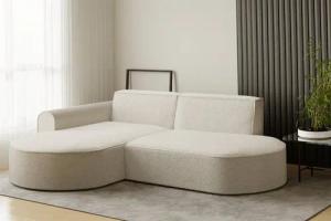 Fun Möbel Ecksofa Ecksofa Designersofa BONDY in Stoff mit Ottomane, Ottomane links oder rechts, Rundumbezug