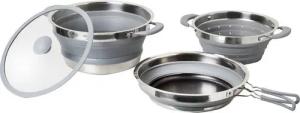 BRUNNER Topf-Set Koch Set Volcano Camping Küche, Topf Pfanne Geschirr Stapelbar Silikon