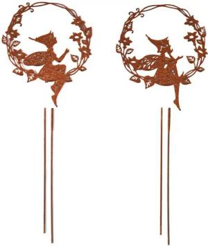 UNUS GARDEN Gartenstecker Roststecker Elfen 2er Set