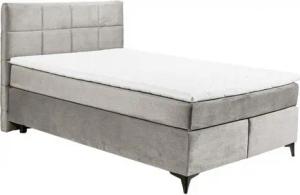 freiraum Boxspringbett NAVARRA 140, 7-Zonen, 4cm Topper, silber, Liegefl. 140x200cm - 143x113x210 (BxHxT)