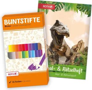 Roth Malvorlage Roth Ausmal-Set + Buntstifte, Tyrannosaurus
