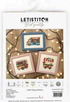 Letistitch Kreativset Letistitch Kreuzstich Set "Schönen Urlaub 3er-Set" Zählmuster, 14x8, (embroidery kit by Marussia)
