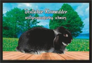 Ladreas Fußmatte Schmutzfangmatte Kaninchen Dt. Kleinwidder weißgranne F1464, 60x40