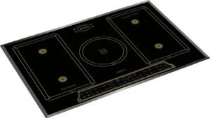 Kaiser Küchengeräte Backofen-Set EH 6355 Em Sil+KCT 7797 FI Em, mit 1-fach-Teleskopauszug, Retro Elektro Einbau Backofen Autark 60 cm+Induktionskochfeld 77cm