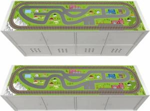 STIKKIPIX Möbelfolie KSWL17, (Möbel NICHT inkl) Eisenbahn Möbelfolie Regal KALLAX von IKEA