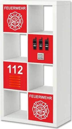 STIKKIPIX Möbelfolie ER32, (Möbel NICHT inkl) Feuerwehr Möbelfolie Regal EXPEDIT KALLAX von IKEA