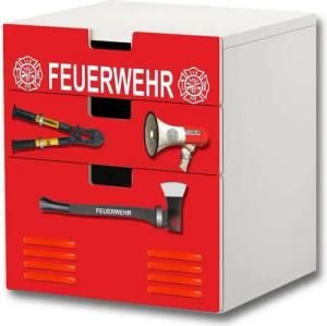 STIKKIPIX Möbelfolie S3K20, (Möbel NICHT inkl) Feuerwehr Möbelsticker Kommode STUVA von IKEA