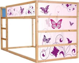 STIKKIPIX Möbelfolie IM21, (Möbel NICHT inkl) Pink World Möbelsticker Hochbett KURA von IKEA