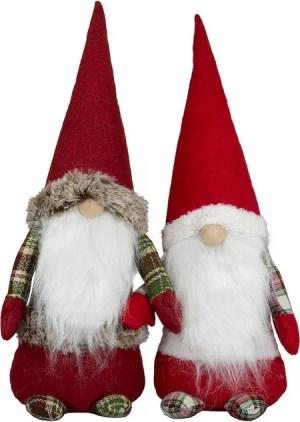 Christmas Paradise Weihnachtsfigur Wichtel 38cm (58cm) sitzend (Dekofiguren, 2 St., im Set), Weihnachten, rot-grün