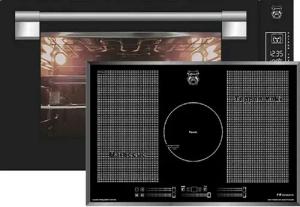 Kaiser Küchengeräte Backofen-Set EH 9309+KCT 777 FI, Einbau Backofen 90 cm 105L Schwarzes Glas+Induktionskochfeld 77 cm