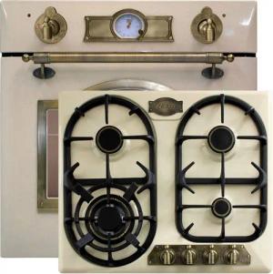 Kaiser Küchengeräte Backofen-Set EG 6345 ElfEm+KG 6325 ElfEm, mit 1-fach-Teleskopauszug, Einbau Gasbackofen Selbstreinigung 67L +Gasherd, 60cm