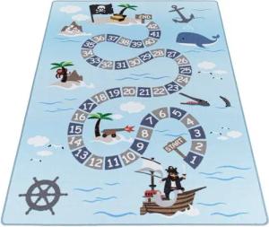 Stilvoll Günstig Kinderteppich Teppich für den Flur oder Küche Piraten-Design, Läufer, Höhe: 7 mm