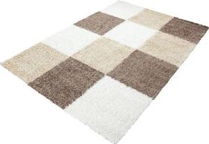 Stilvoll Günstig Hochflor-Teppich Teppich für den Flur oder Küche Kariertes Design, Läufer, Höhe: 30 mm