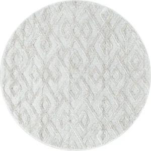 Stilvoll Günstig Hochflor-Teppich für Wohnzimmer und Schlafzimmer Geometrisches Design, Rund, Höhe: 20 mm