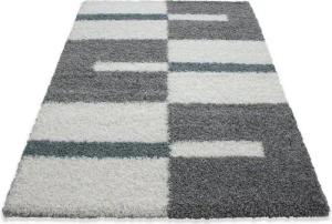 Stilvoll Günstig Hochflor-Teppich für Wohnzimmer und Schlafzimmer Kariertes Design, Rechteck, Höhe: 30 mm