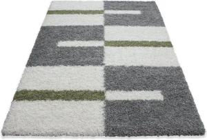 Stilvoll Günstig Hochflor-Teppich für Wohnzimmer und Schlafzimmer Kariertes Design, Rechteck, Höhe: 30 mm