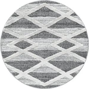 Stilvoll Günstig Hochflor-Teppich für Wohnzimmer und Schlafzimmer Geometrisches Design, Rund, Höhe: 20 mm