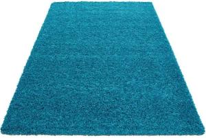 Stilvoll Günstig Hochflor-Teppich für Wohnzimmer und Schlafzimmer Unicolor - Einfarbig, Rechteck, Höhe: 50 mm