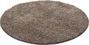 Stilvoll Günstig Hochflor-Teppich für Wohnzimmer und Schlafzimmer Unicolor - Einfarbig, Rund, Höhe: 50 mm
