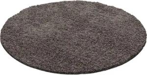 Stilvoll Günstig Hochflor-Teppich für Wohnzimmer und Schlafzimmer Unicolor - Einfarbig, Rund, Höhe: 30 mm