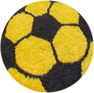 Stilvoll Günstig Kinderteppich für Spiel-Kinderzimmer Fußball-Design für Jungs und Mädchen, Rund, Höhe: 30 mm