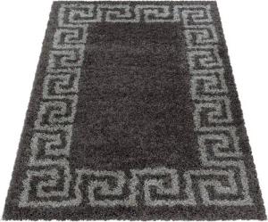 Stilvoll Günstig Hochflor-Teppich für Wohnzimmer und Schlafzimmer Mäander-Design, Rechteck, Höhe: 30 mm