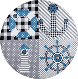 Stilvoll Günstig Kinderteppich für Spiel-Kinderzimmer Piraten-Design für Jungs und Mädchen, Rund, Höhe: 11 mm